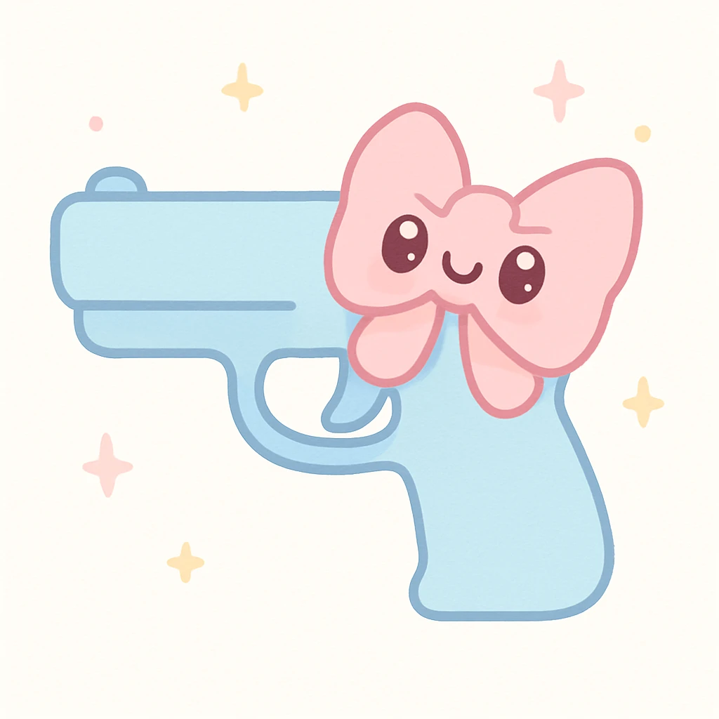 Gun with a pink bow  emoji
