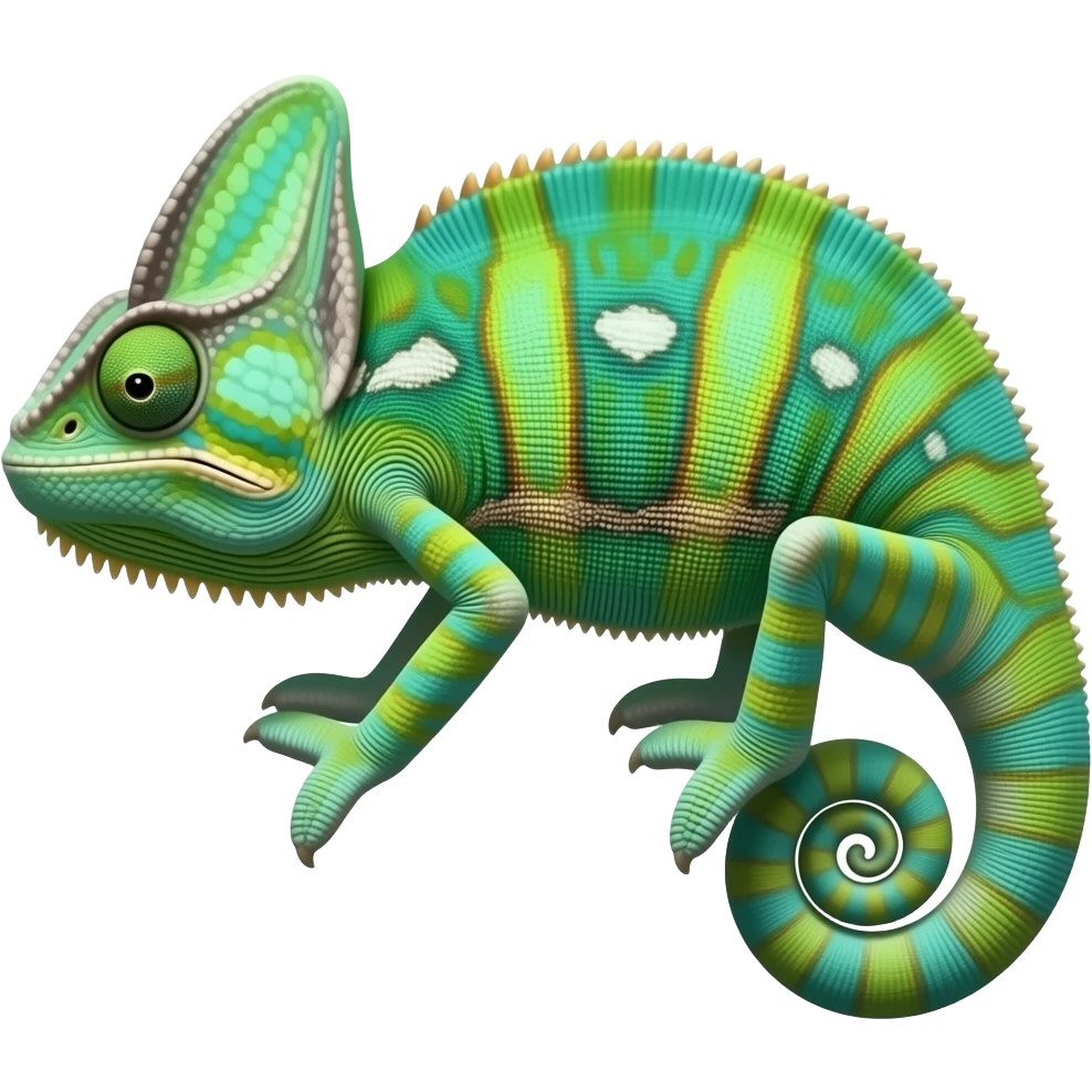 Boxing chameleon cartoon emoji