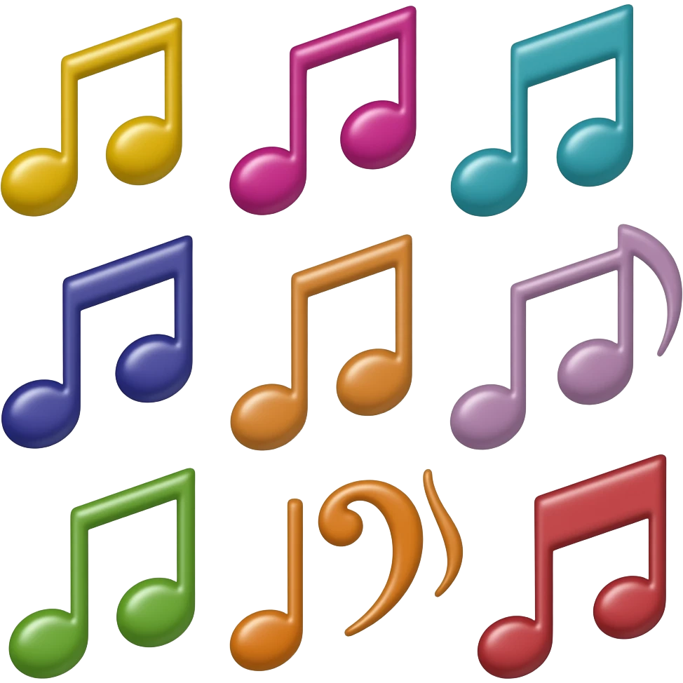 CREA UN EMOJI DE VARIAS NOTAS MUSICALES emoji