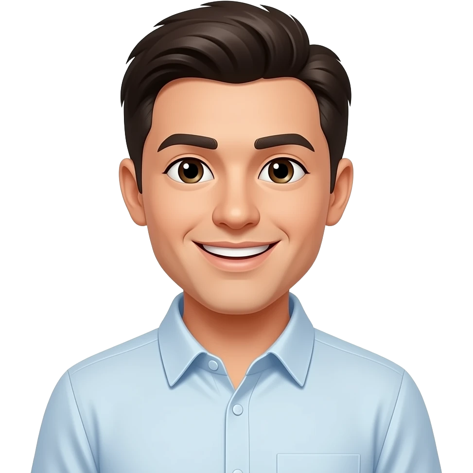 человек в рубахе улыбается emoji