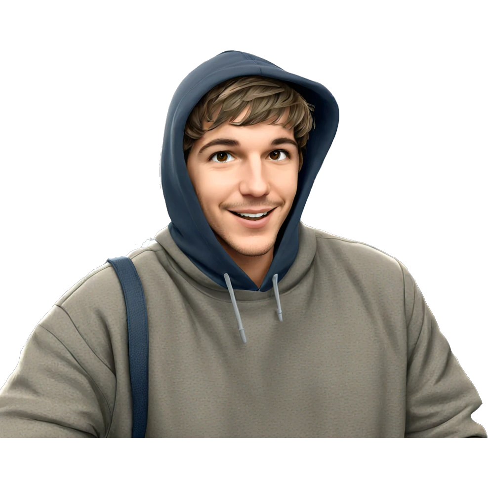 smiling boy in urban setting emoji