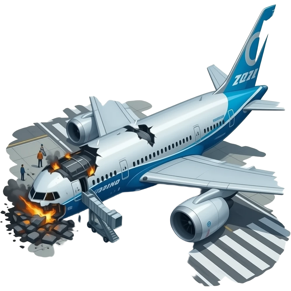 A Boeing 787 It was destroyed at the airport. emoji