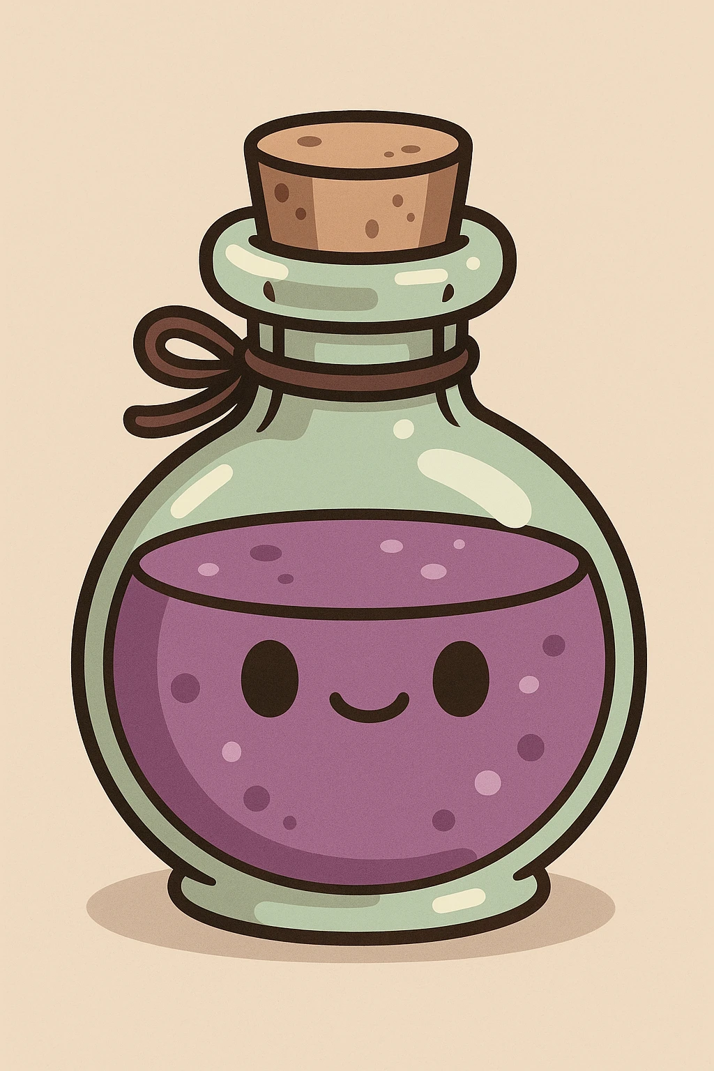 adorable potion bottle, flat illustration, no face or limbs emoji