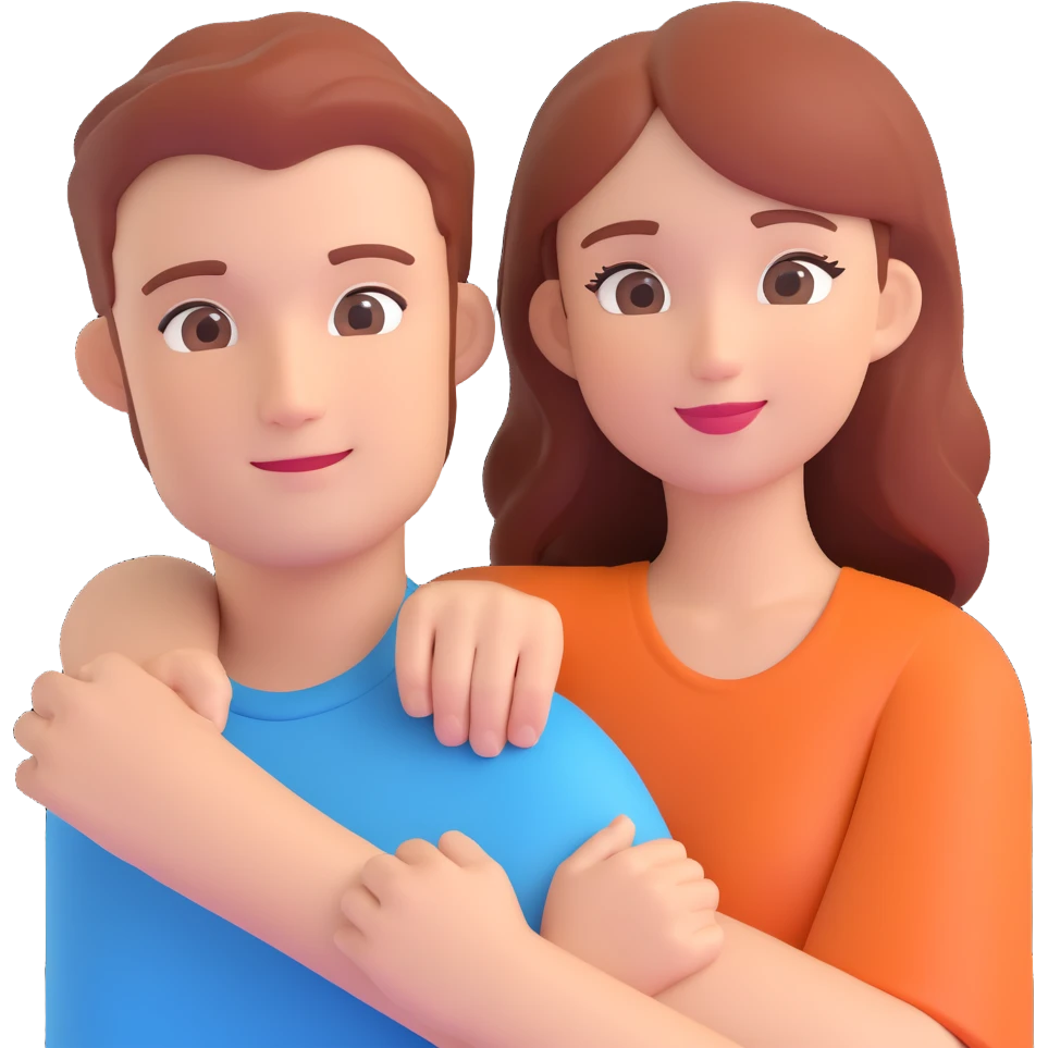 couple posing, close up pose, living room background emoji