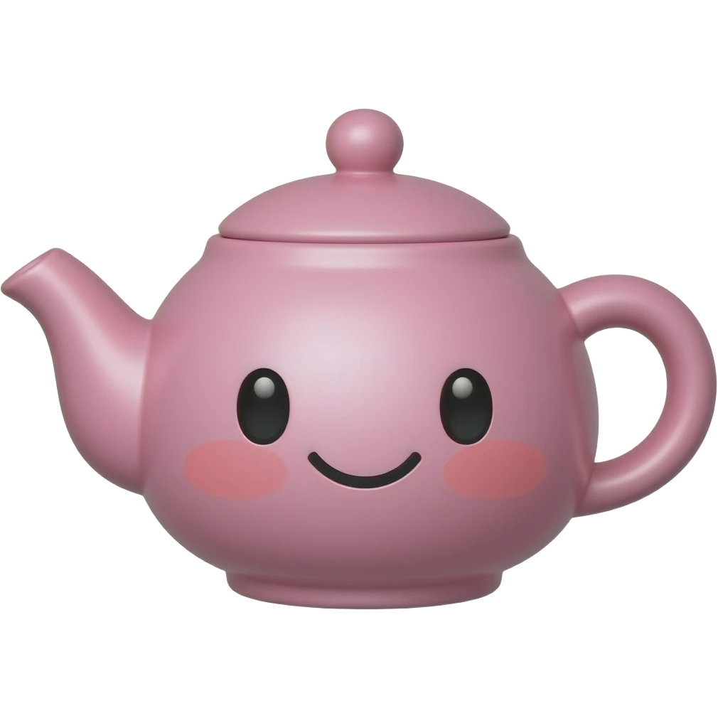 kawaii teapot smile cute pink emoji
