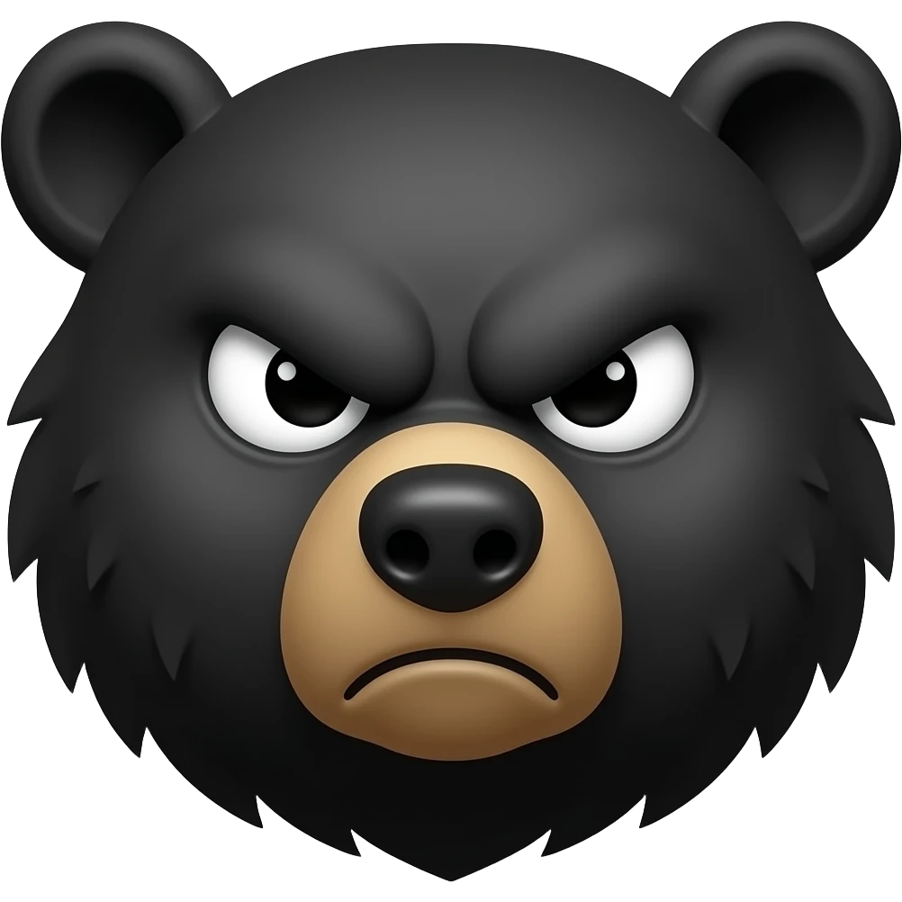 Angry black bear head emoji