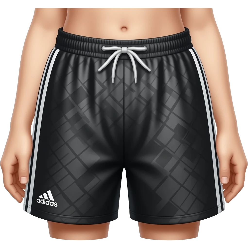 Niño haciendo e con un short negro adidas emoji