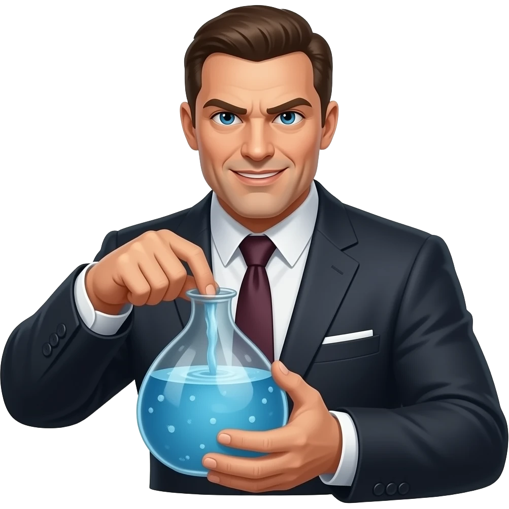 Evil billionaire stealing water emoji