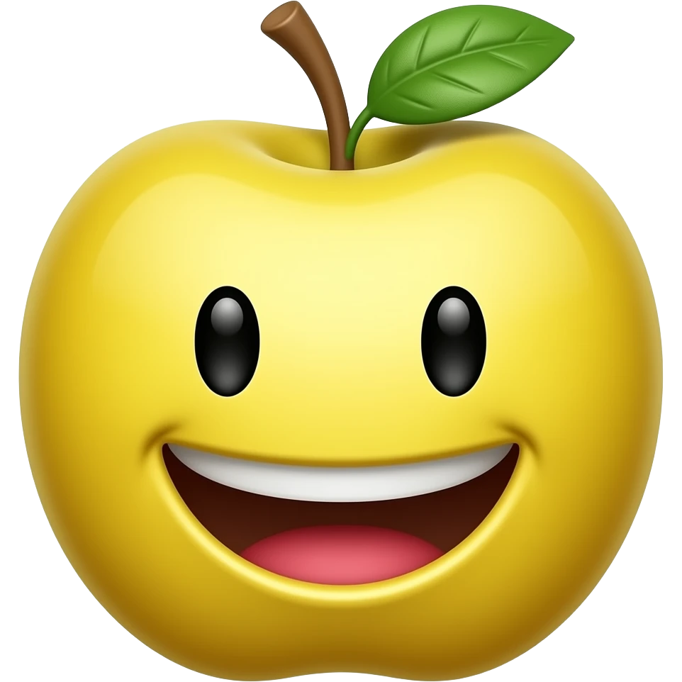 apple style emoji of laughing but like yellow like an apple styled emoji emoji