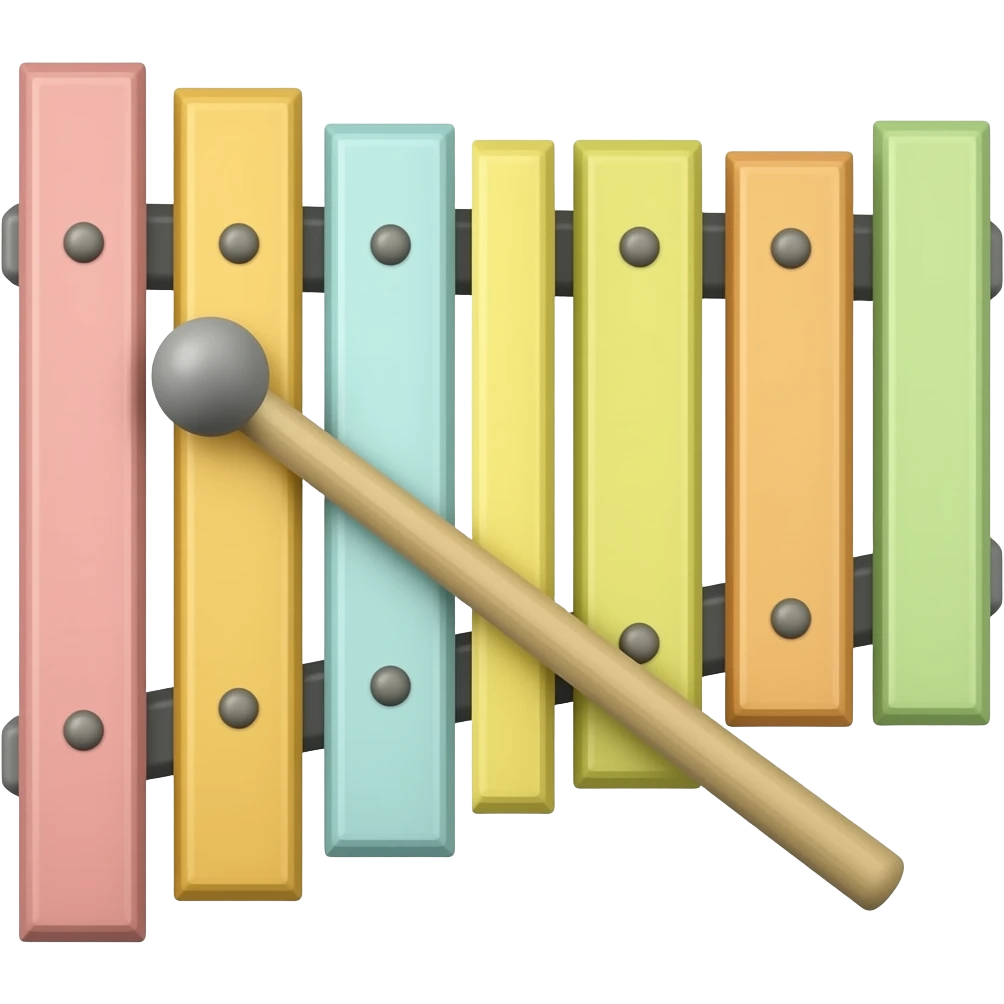 xylophone with single rod, Viewed from the side emoji