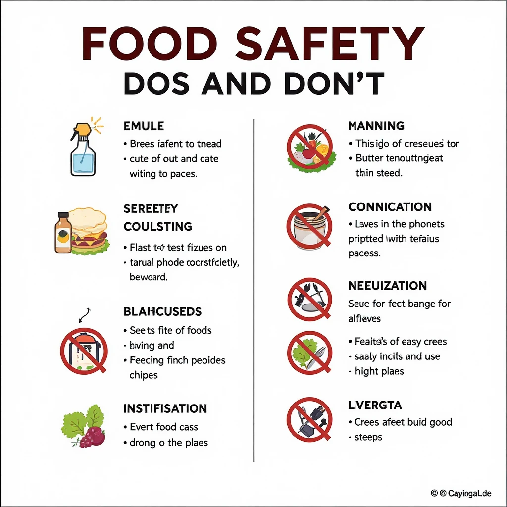 make a detail poster with title of "food safety dos and dont" emoji