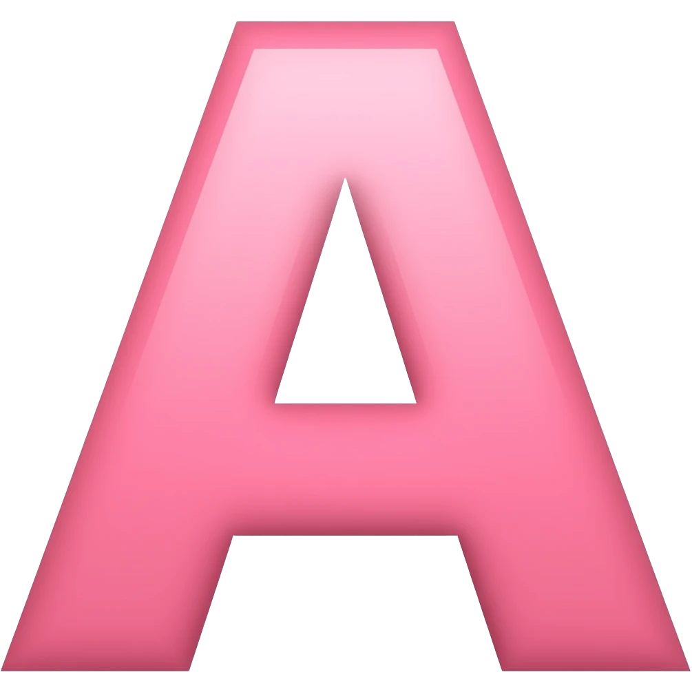 pink letter a emoji
