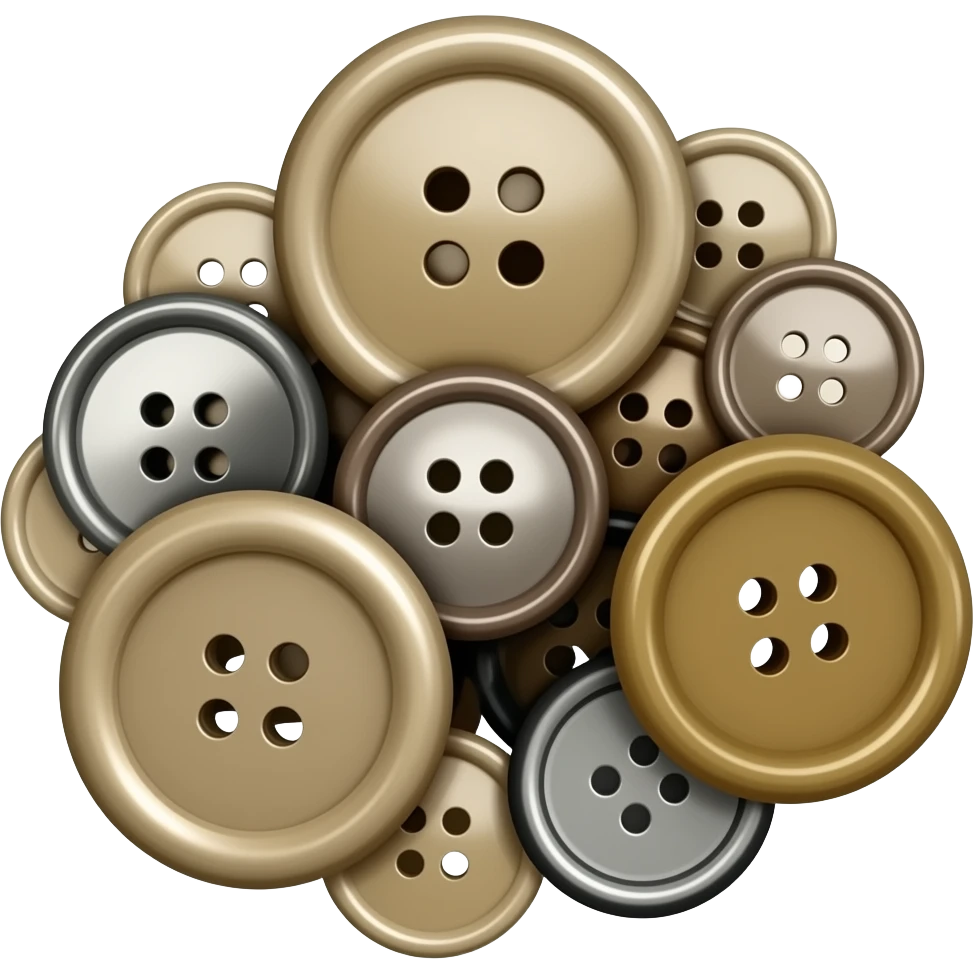 small pile of realistic buttons emoji