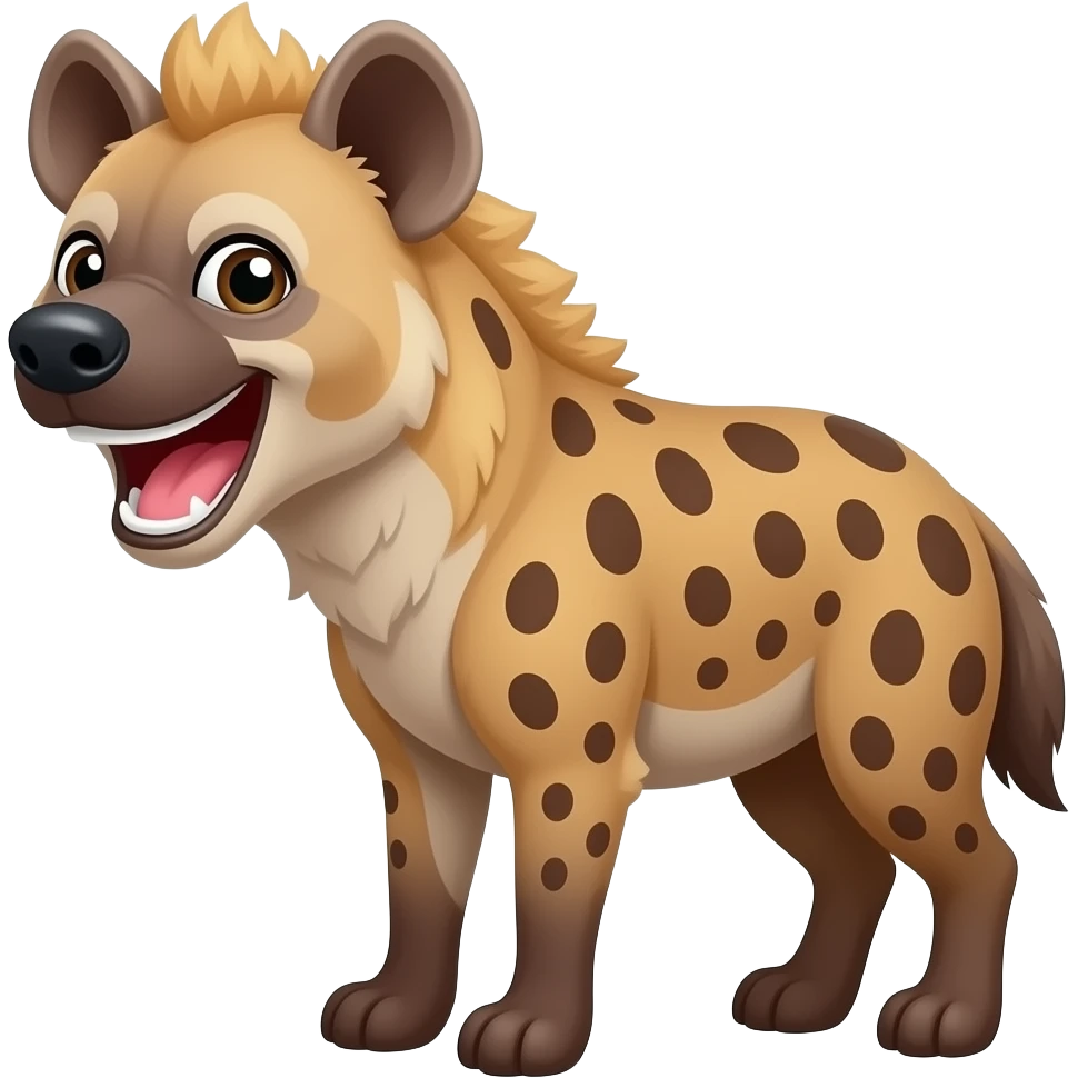 2d cartoon spotted hyena laughing emoji