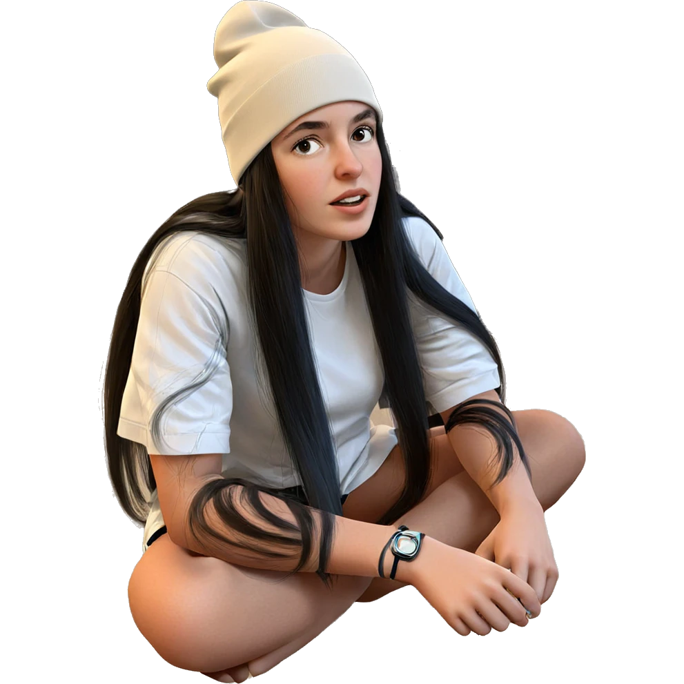 girl with long black hair emoji