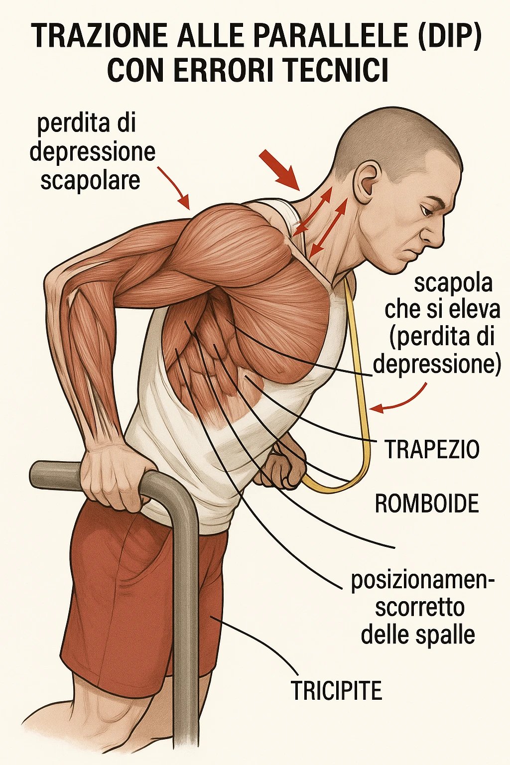 Errori nel dip, perdita la depressione scapolare, anatomico in italiano emoji