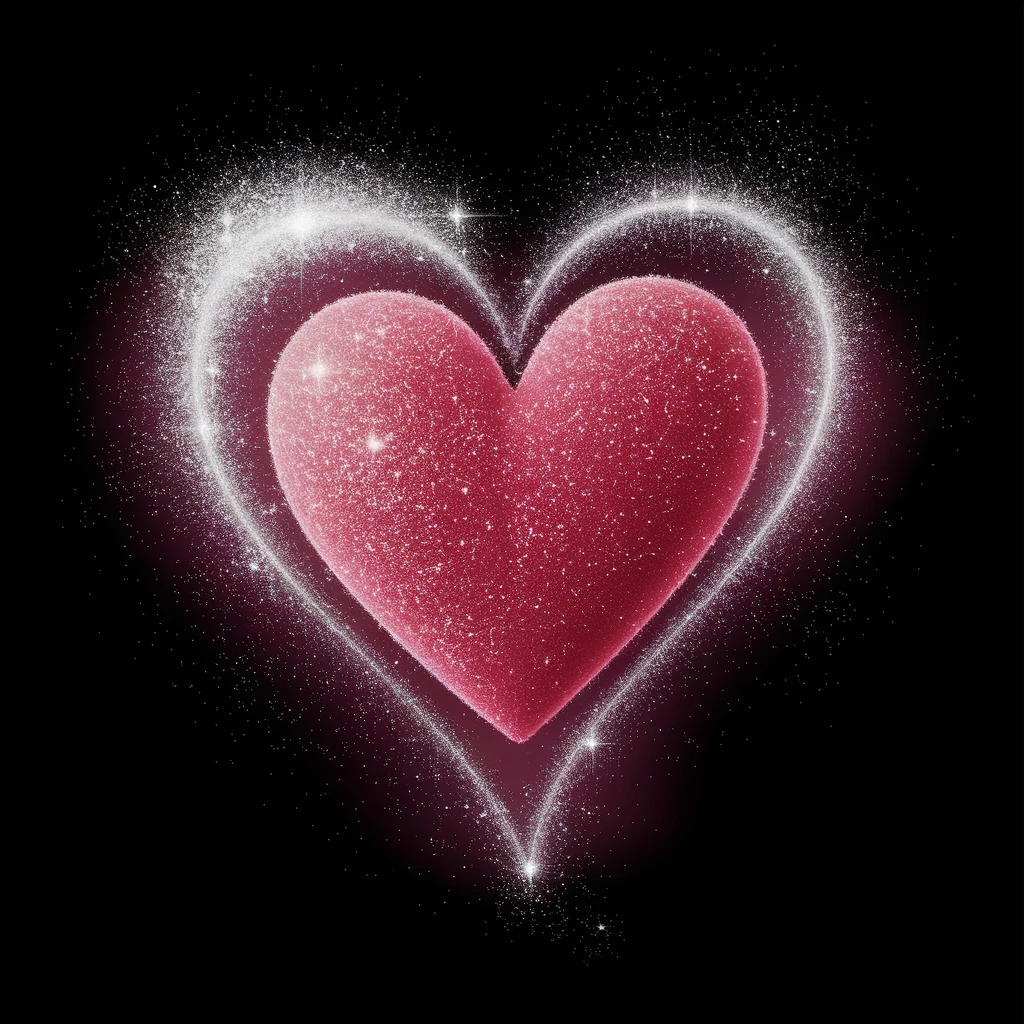 heart with a sparkling silver dust emoji