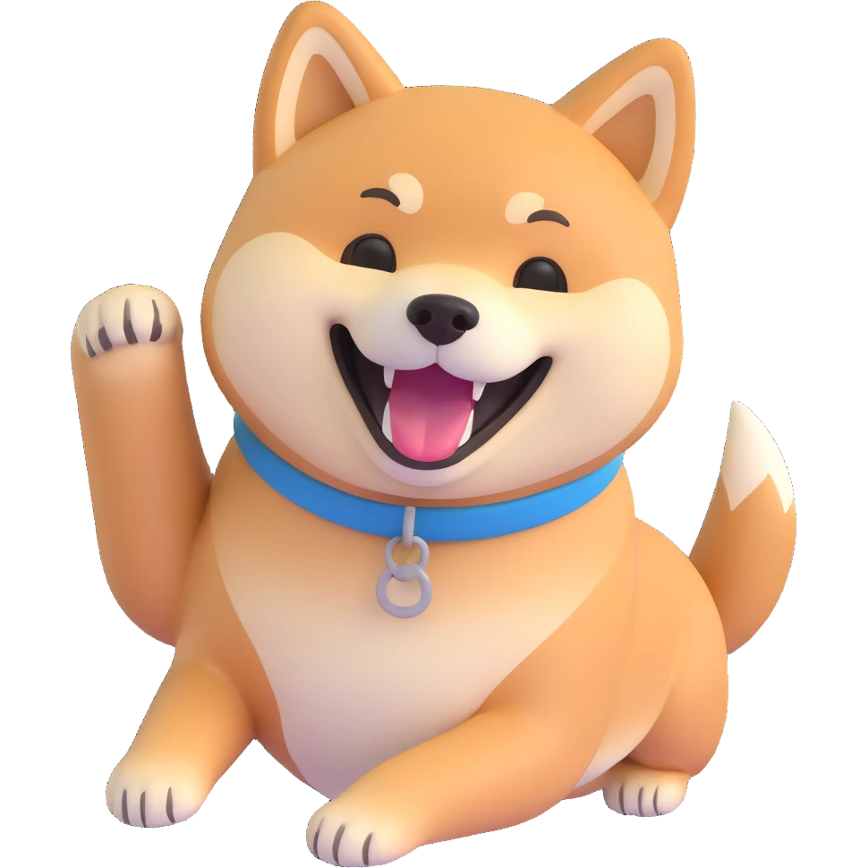 shiba inu, laughing emoji