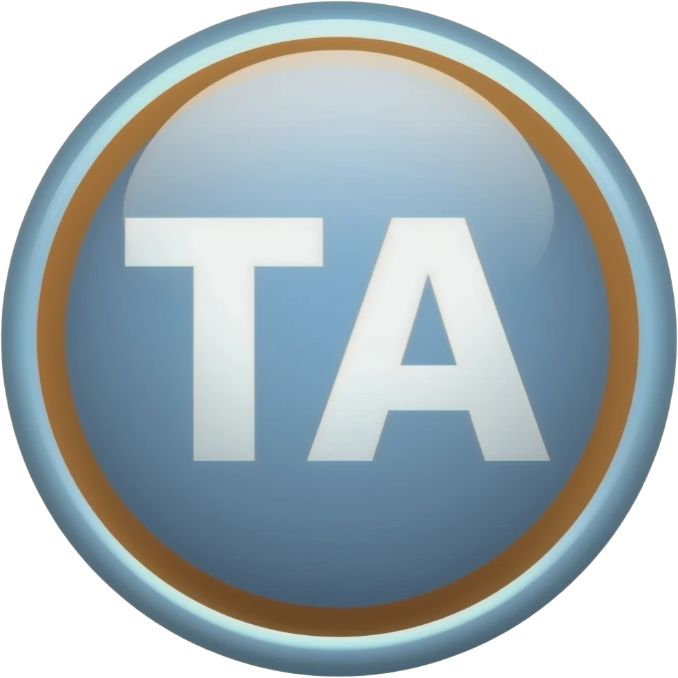 letter TA in circle with bright color emoji