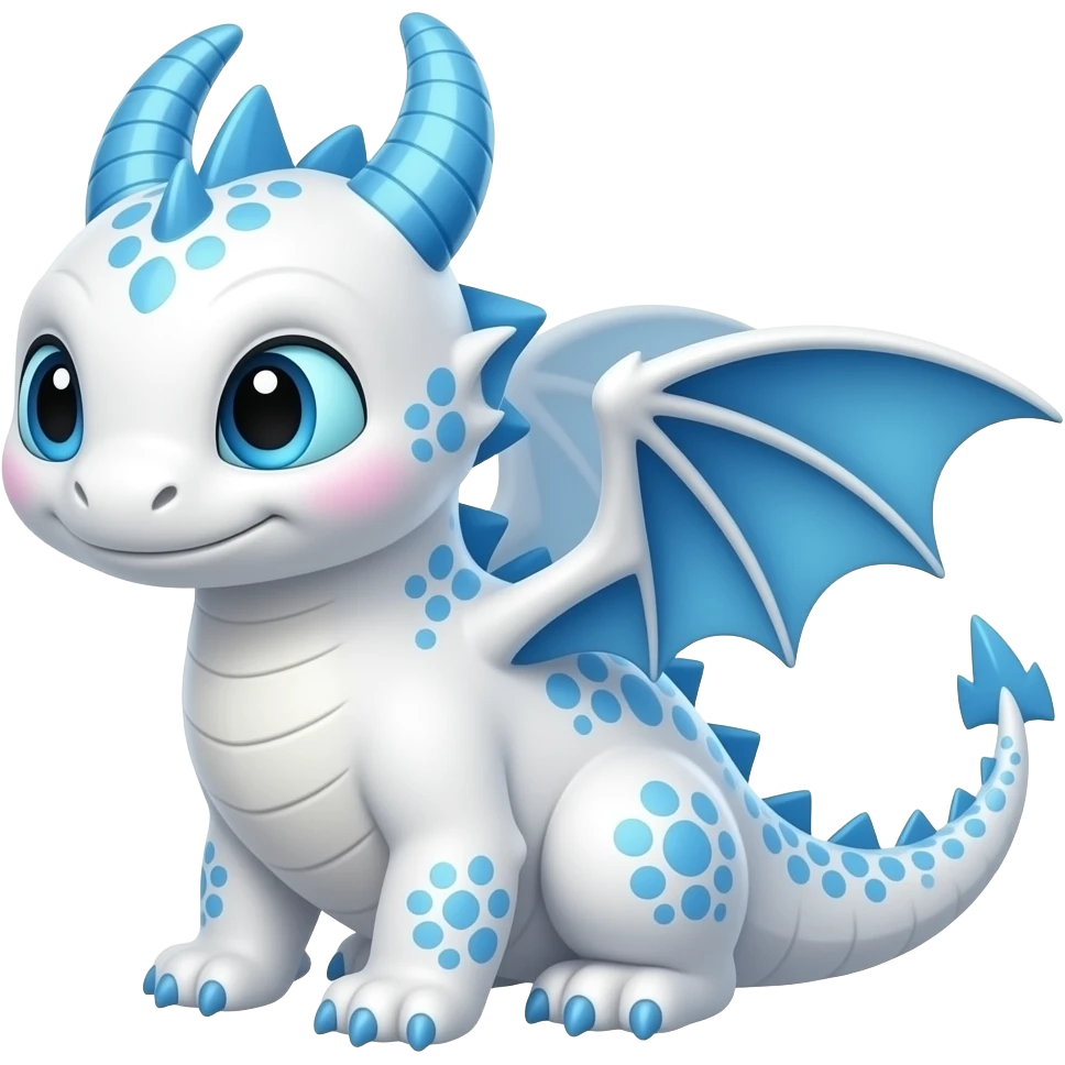White and blue baby dragon from how to train ur dragon emoji