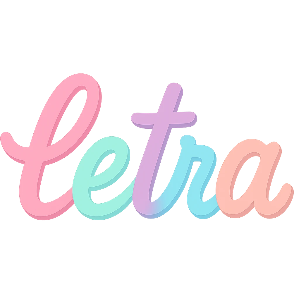 the word 'letra' in cursive calligraphy with thick and thin strokes, classic style, transparent background emoji