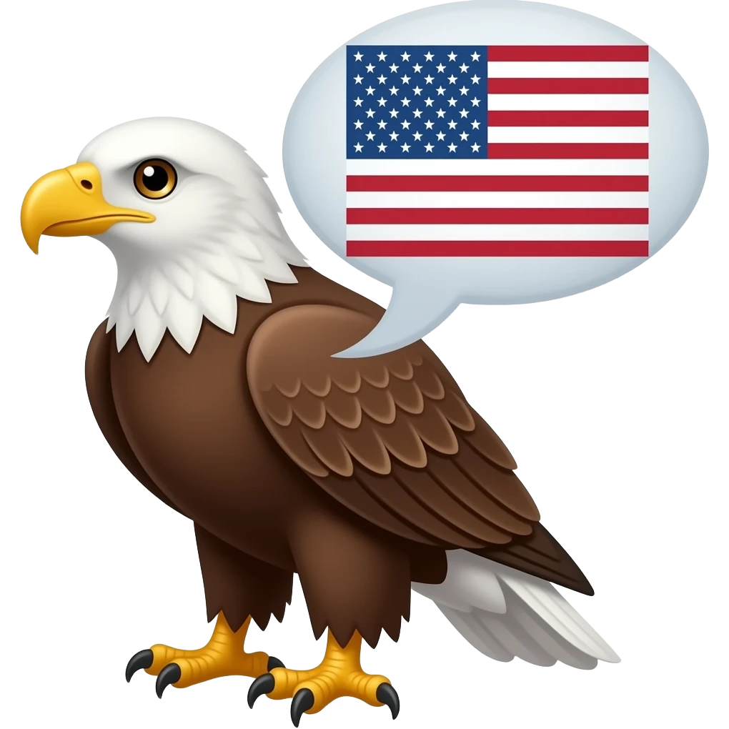 eagle talking of speech bubble of the national anthem emoji
