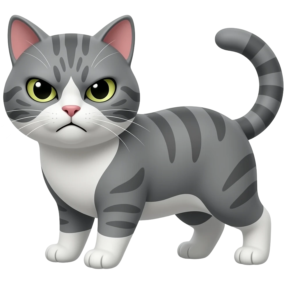 Angry grey cat emoji