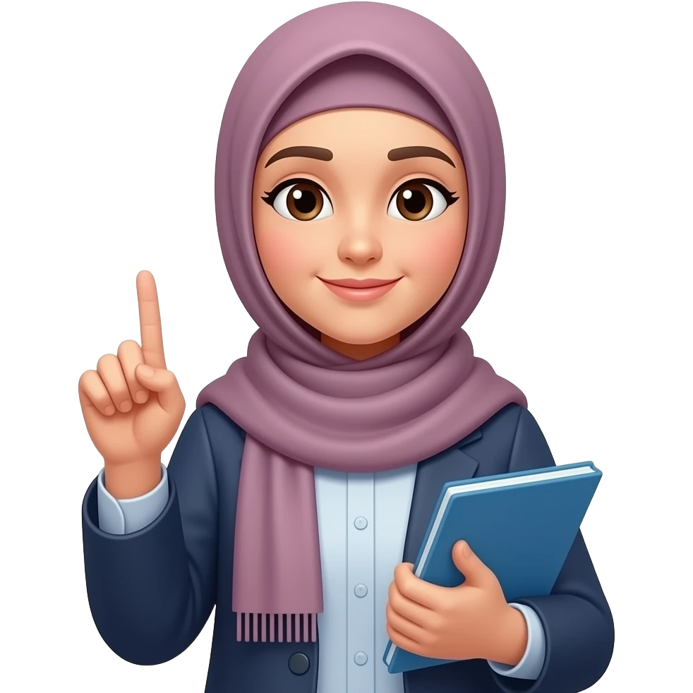 hijab teacher tafel finger ohne tisch und abaya keine tafel stehend emoji