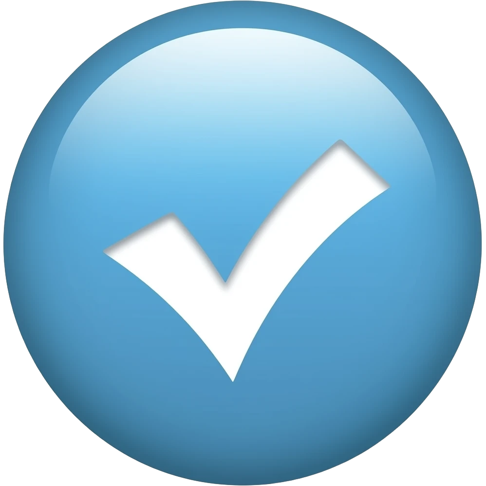 Faça um simbolo redondo de verificado azul emoji