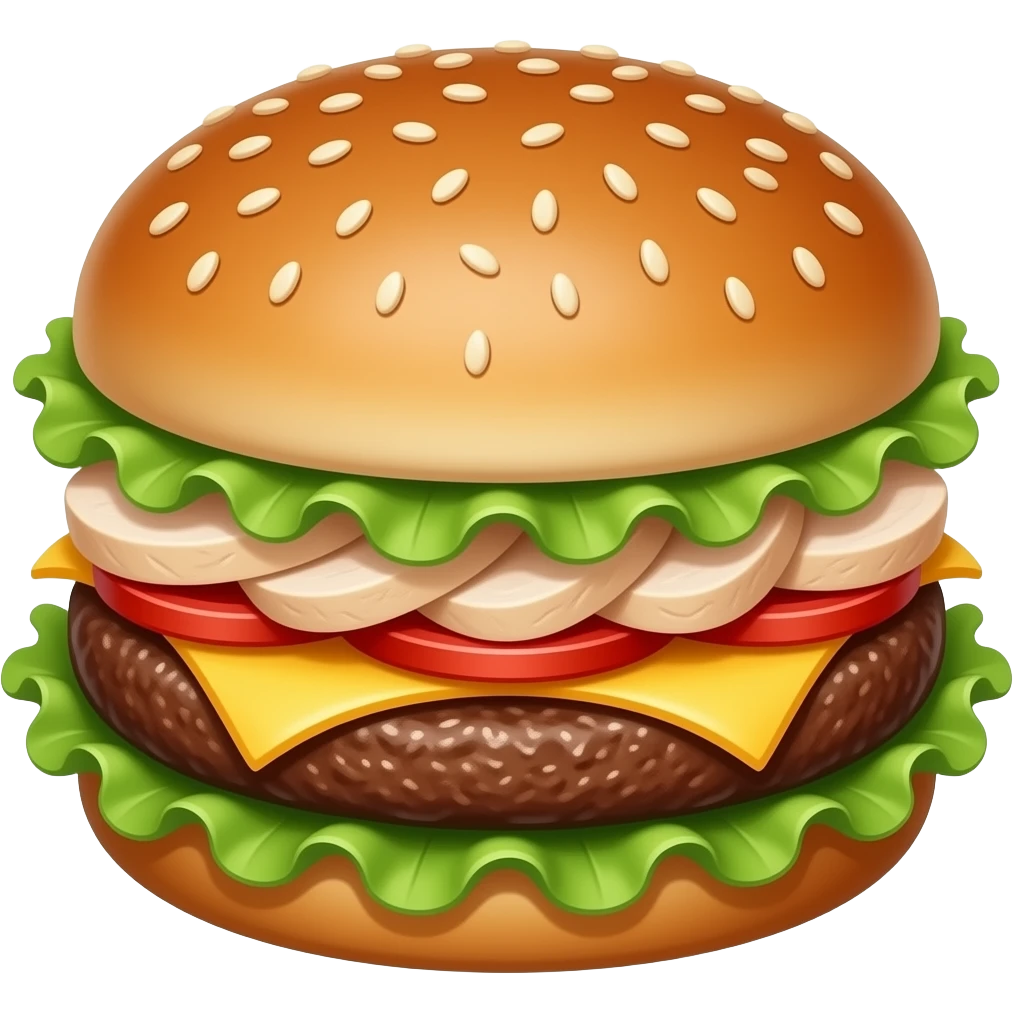 meat beef, burger, chicken brest in trapez emoji