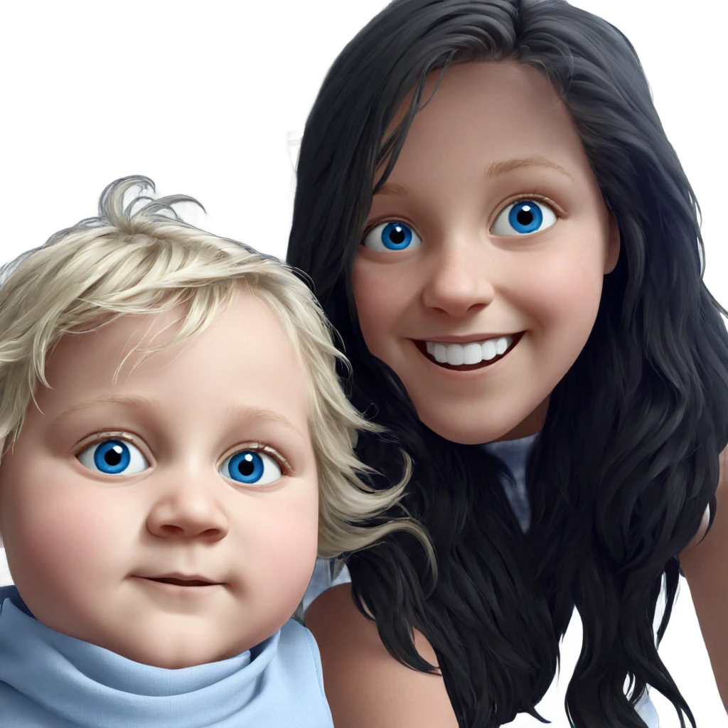 smiling girls with blue eyes emoji