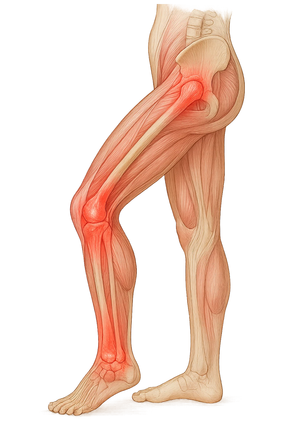 PRENDI SPUNTO DALLA FOTO E FAMMI A LIVELLO ANATOMICO LA GAMBA IN SOVRACCARICO emoji