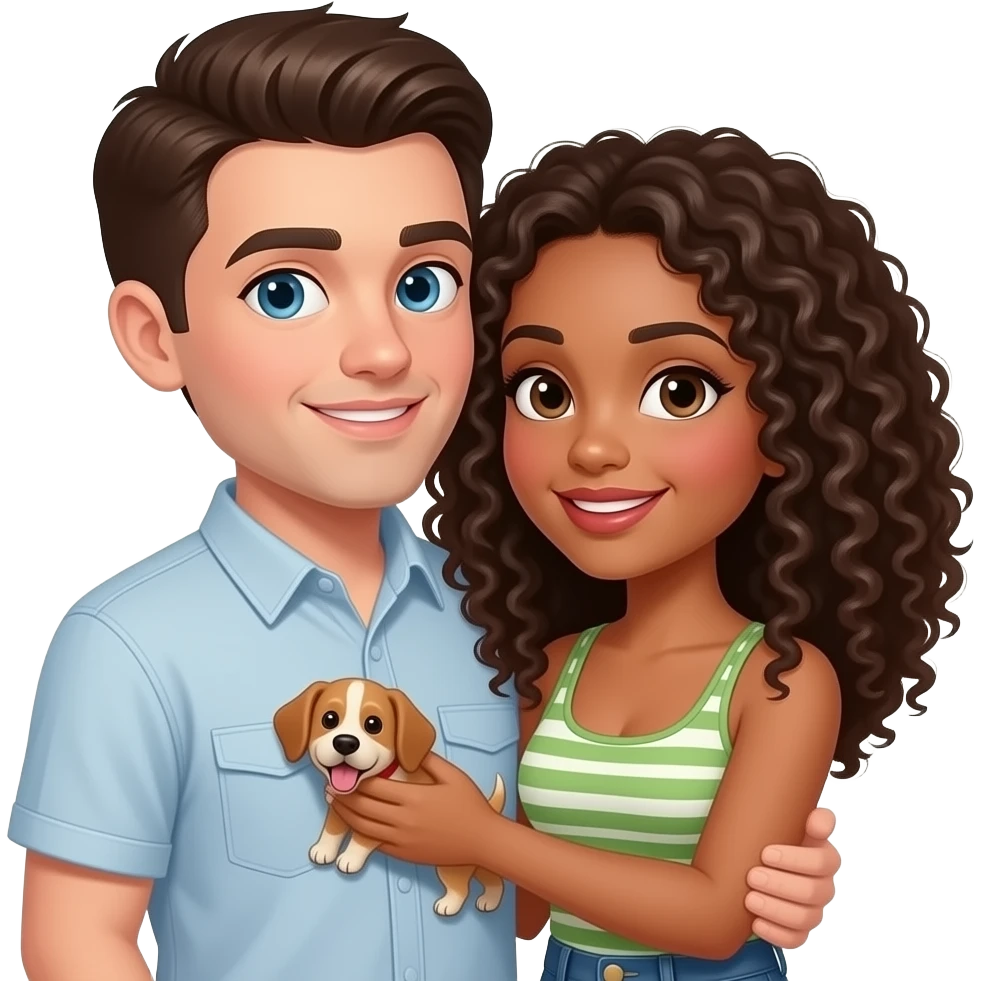 White guy have doggy style sex with Puerto Rican girl with curly hair emoji