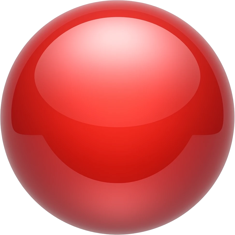 a 3d shiny reflective red sphere emoji