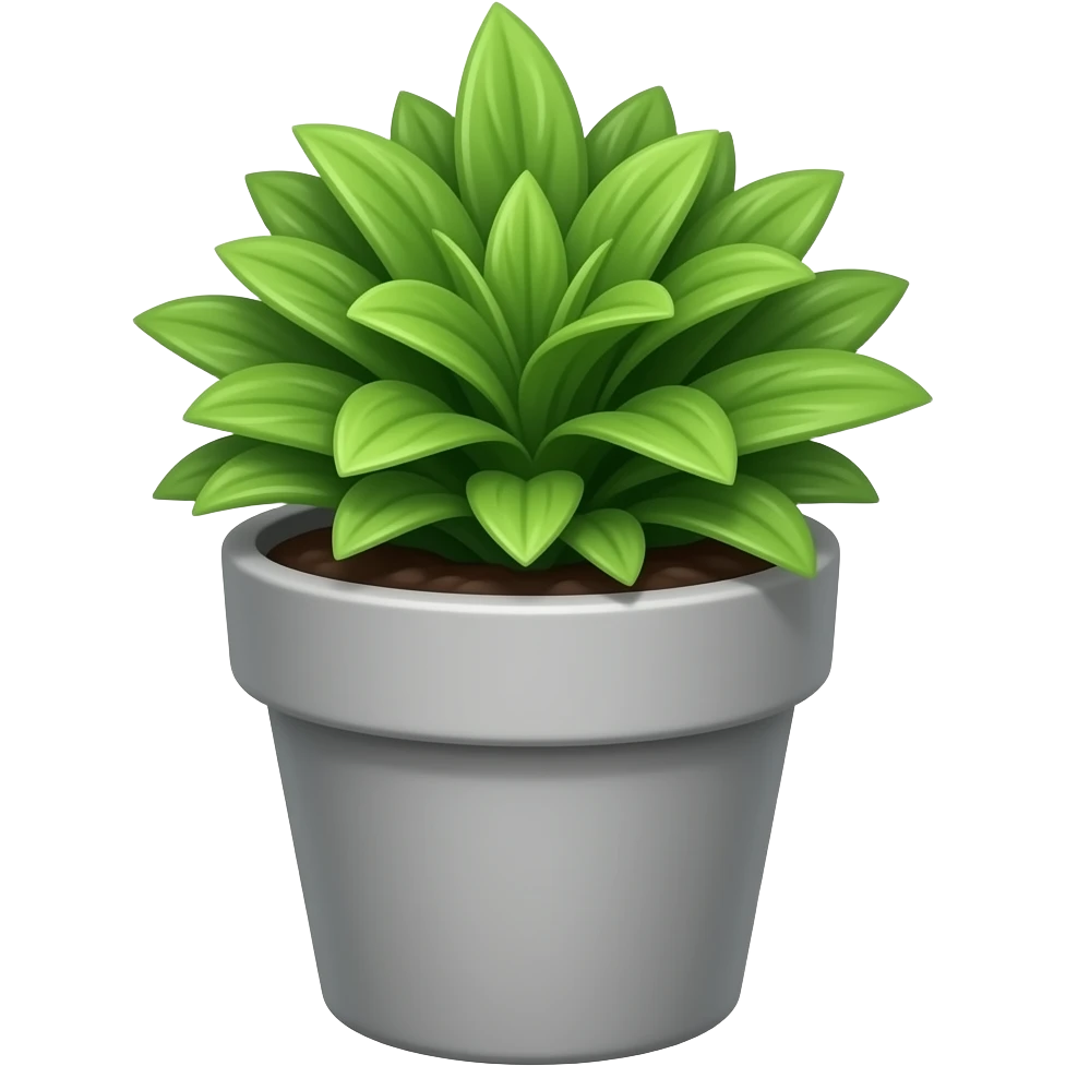tiny small grey plant pot emoji