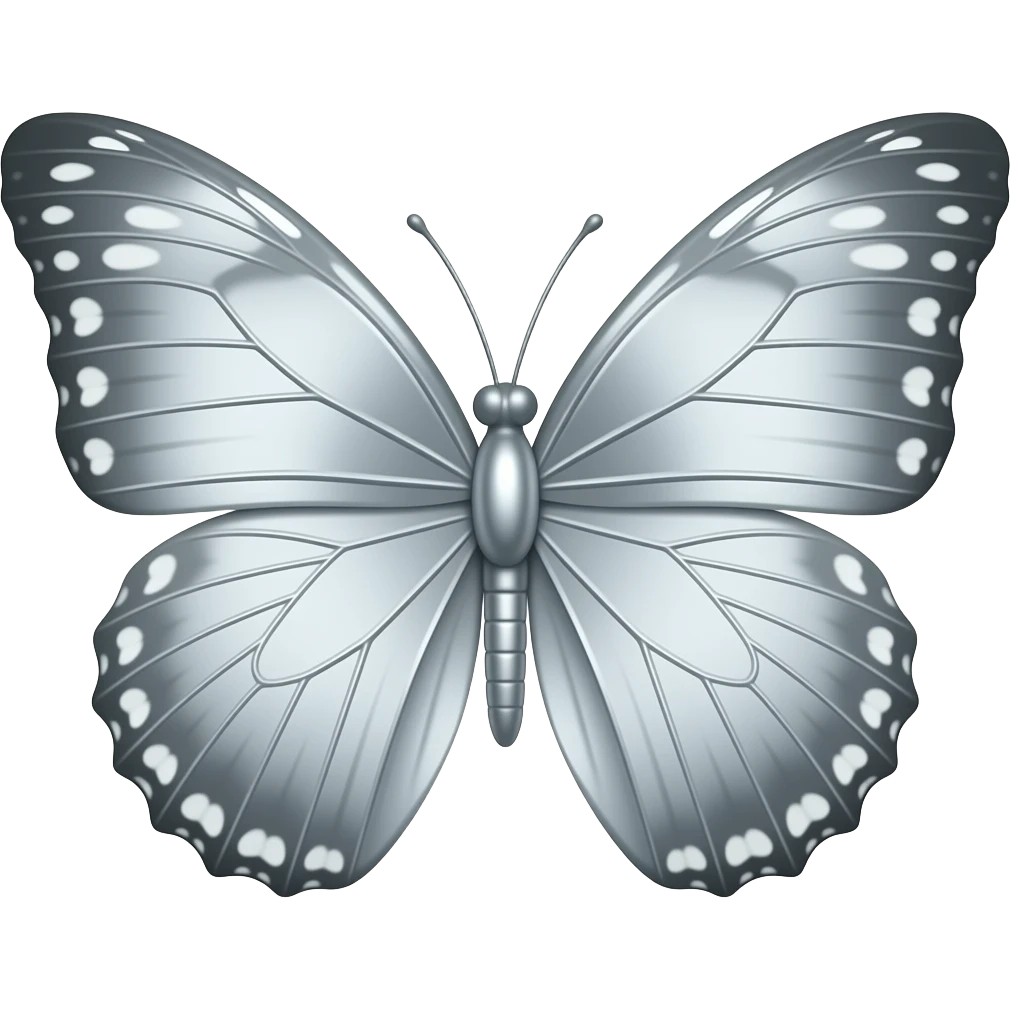 Silver butterfly emoji