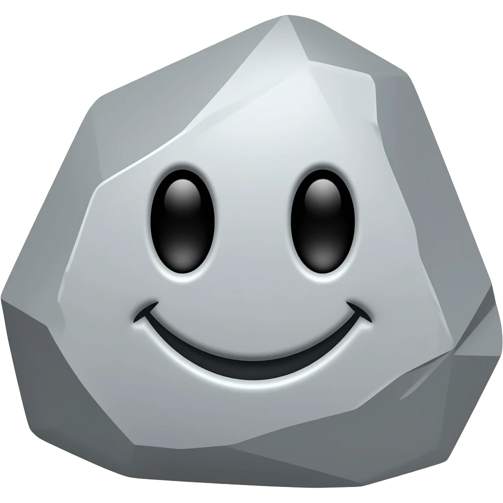Rock with smiley face emoji