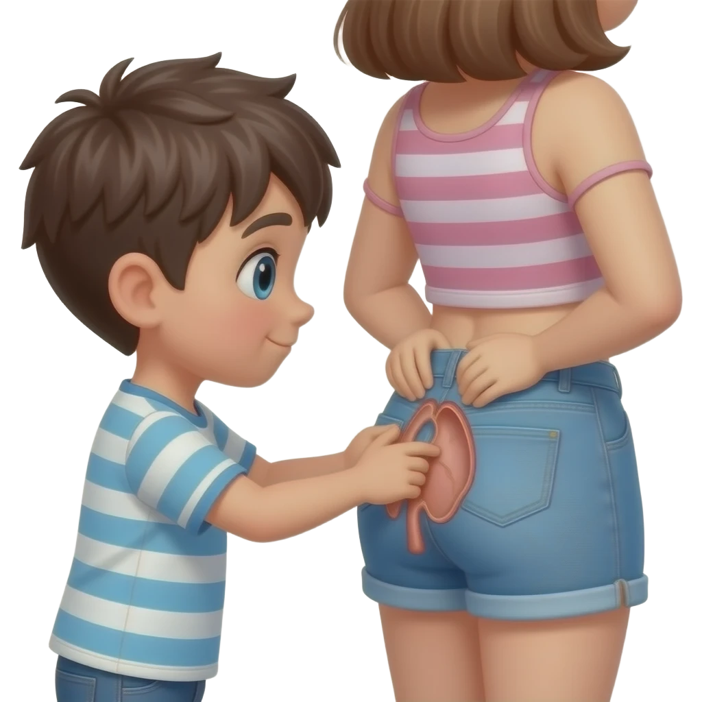 Kid boy puts private organ  in ass a girl kid emoji