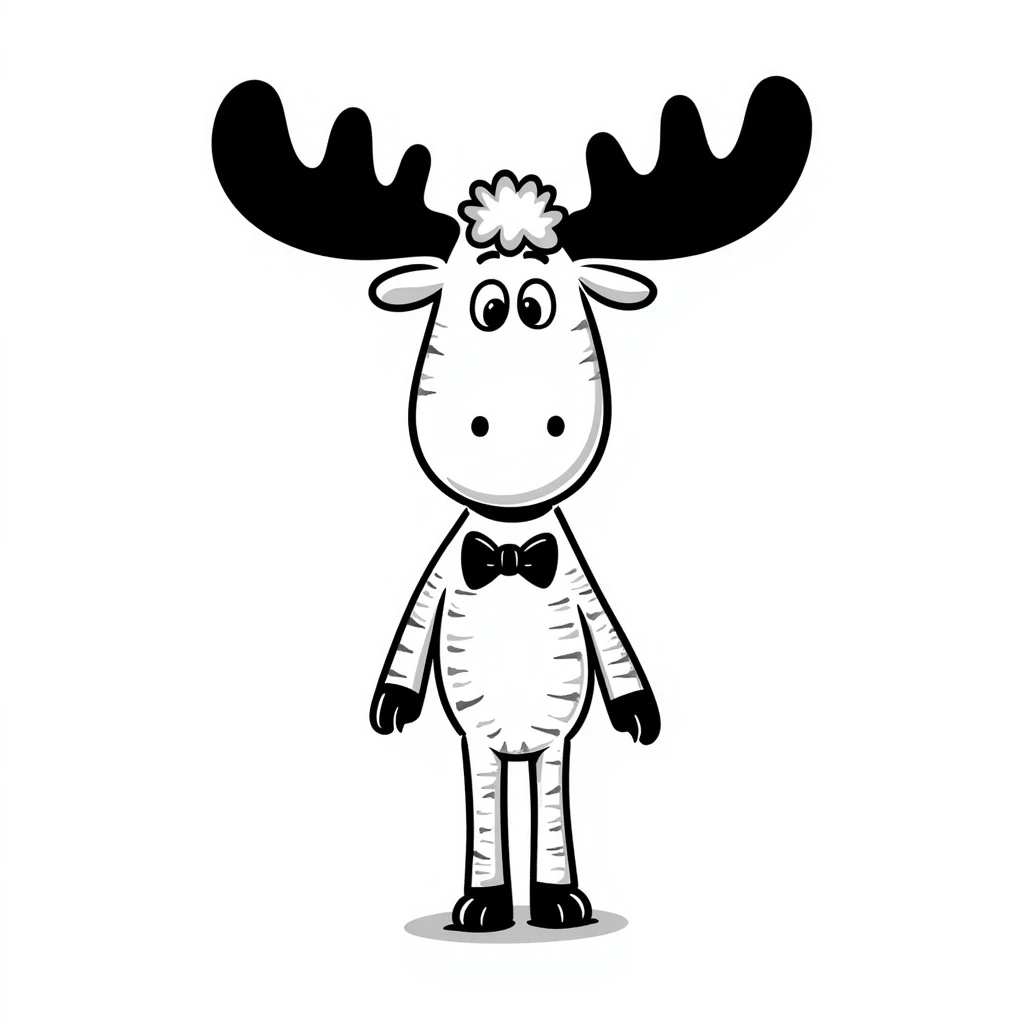 Hand drawn style moose emoji