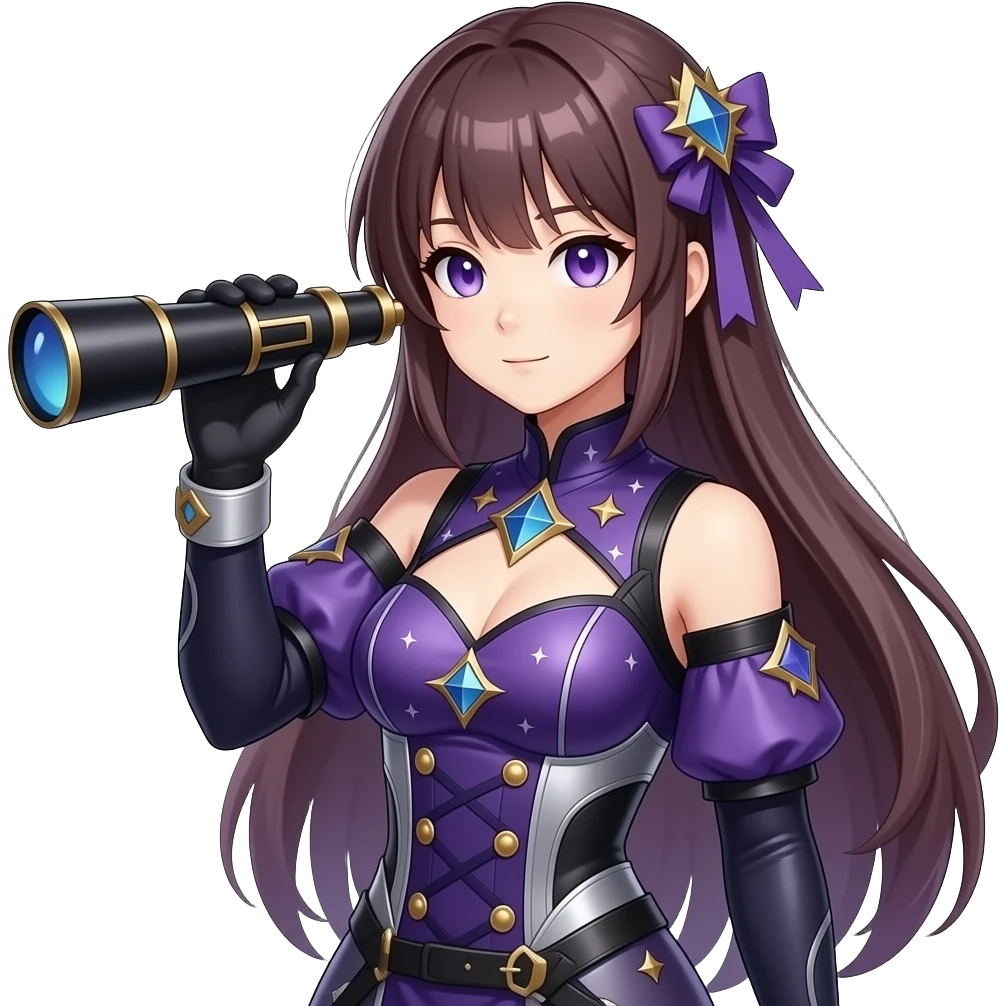 Make me a Danganronpa oc!(Utimate astromonor. Make her purple and sliver and splash art) emoji