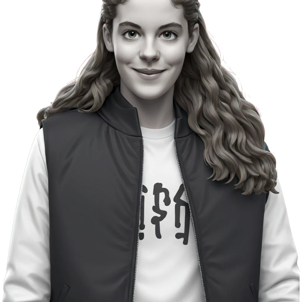 smiling boy in monochrome jacket emoji