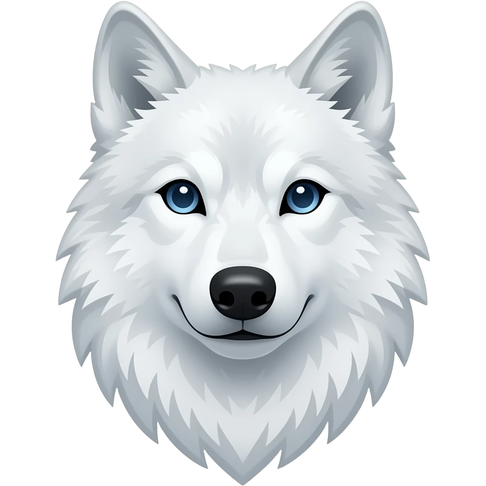 artic white wolf head and neck emoji