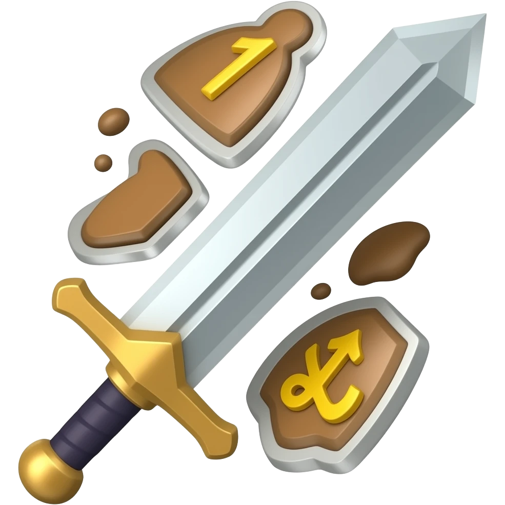 sword drop down vertical emoji
