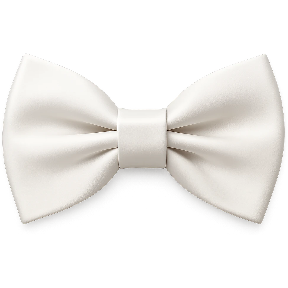 white designer bow tie emoji