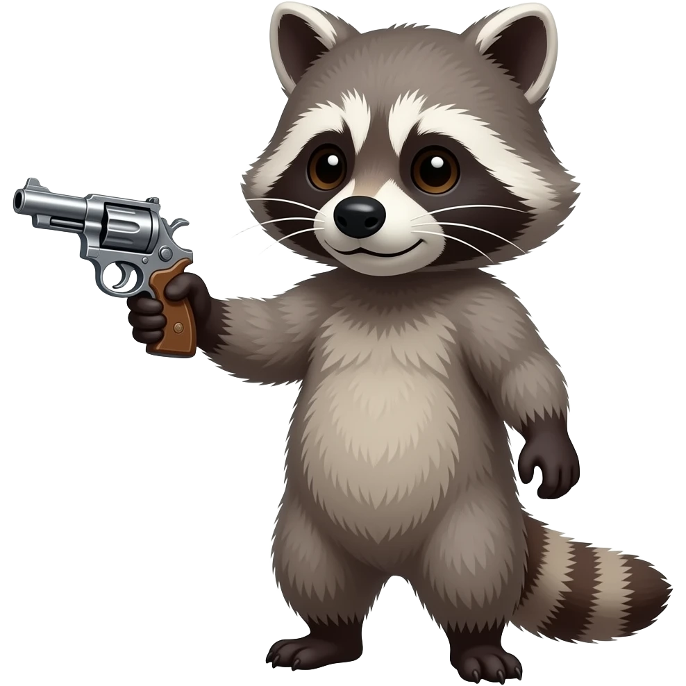 raccoon pistol emoji