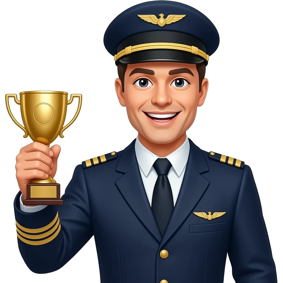 Airline pilot celebrating emoji