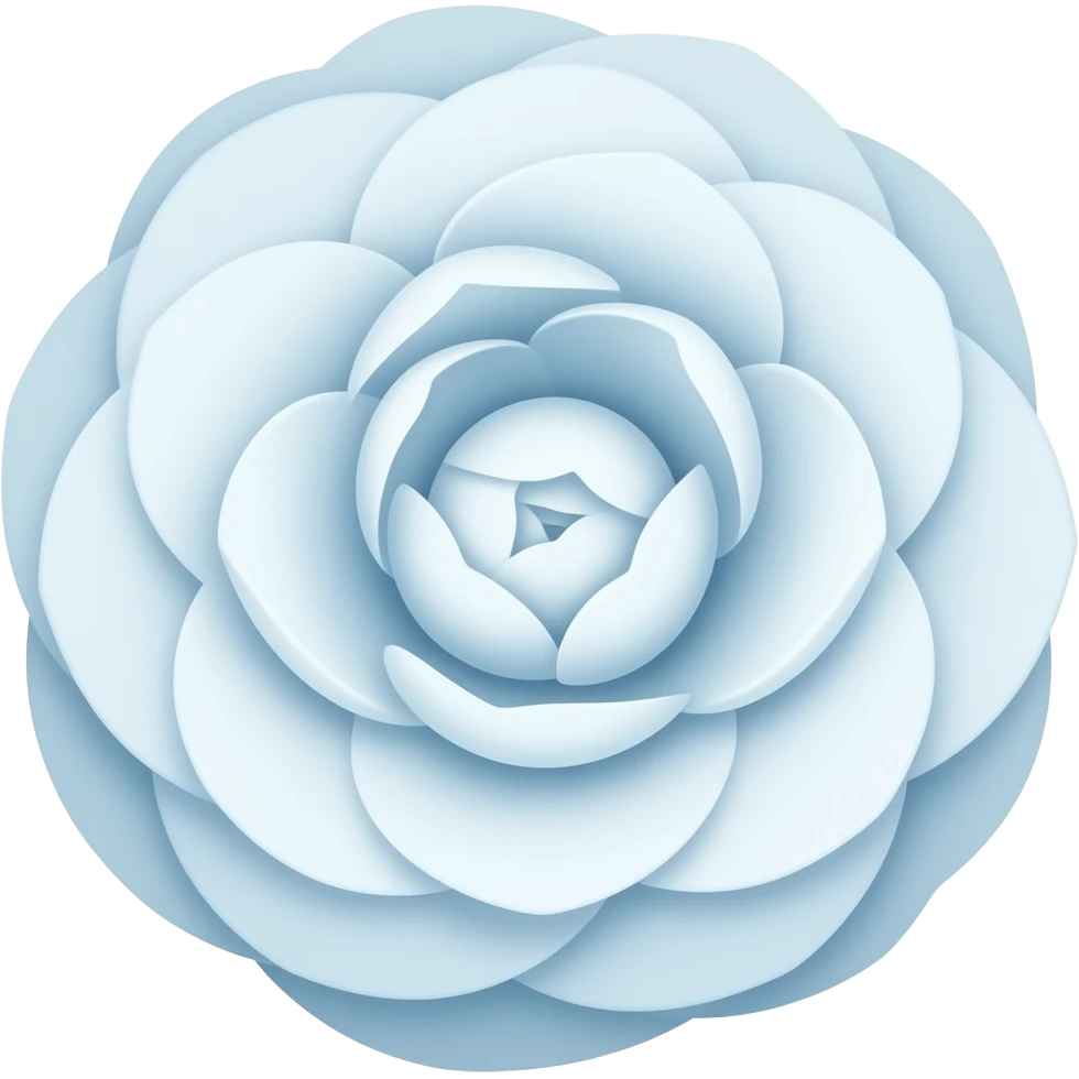 Camellia flower light blue and white emoji