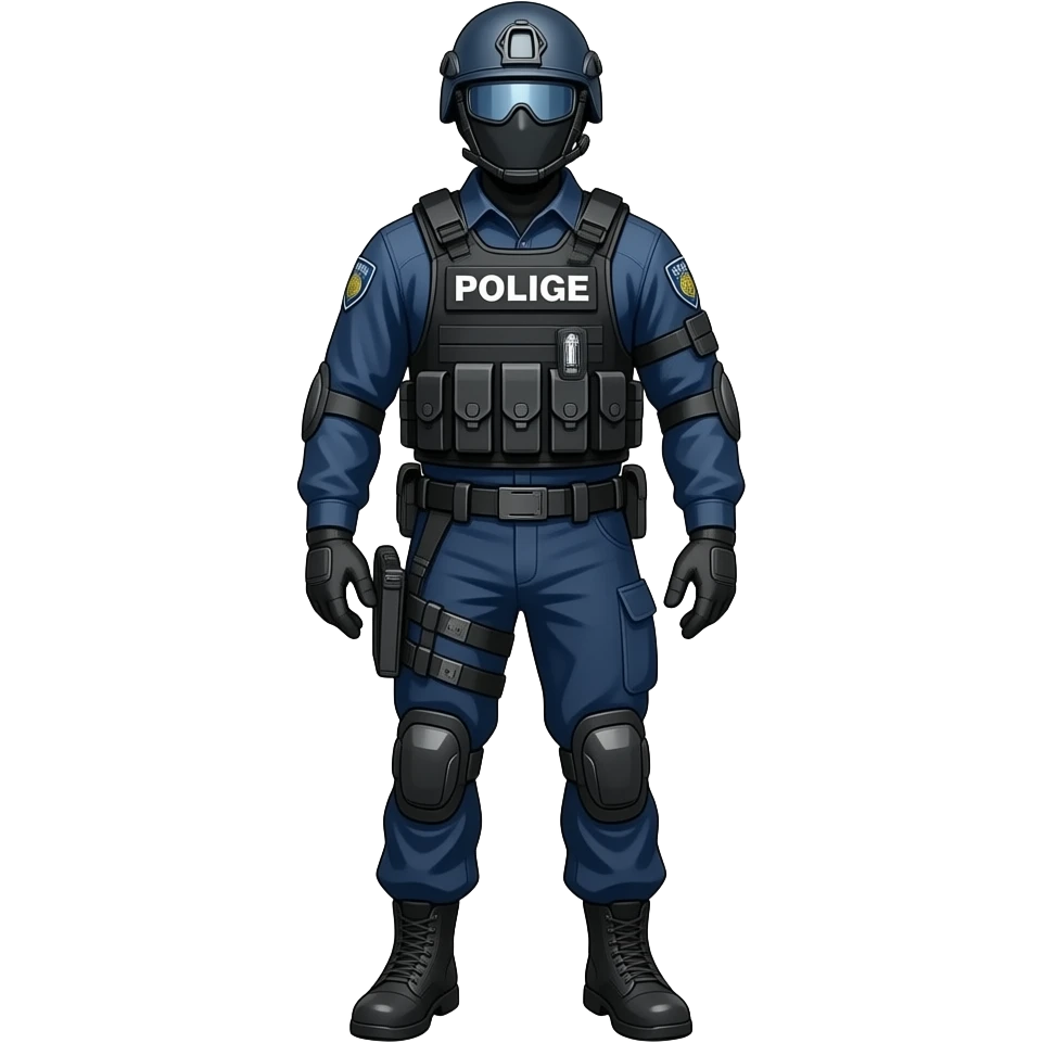 Blue And White Police Swat emoji