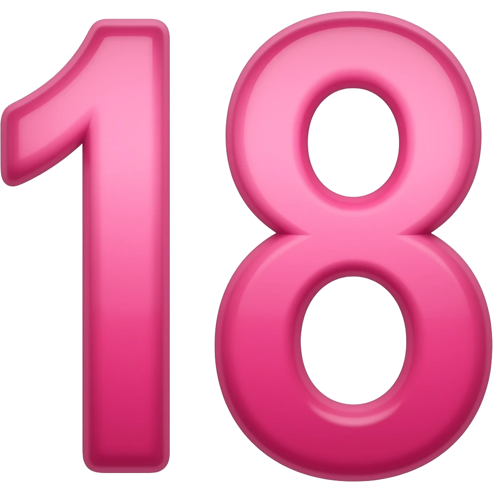 18 pink emoji