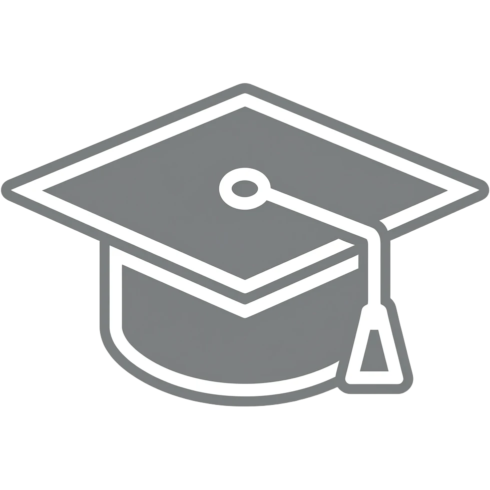 make just a white outline of a grad cap emoji